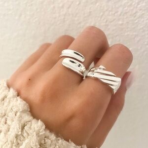 925 Sterling Silver Minimalist Ring Stackable Ring Band Geometric Ring